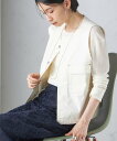 【SALE/60%OFF】SHIPS WOMEN <手洗い可能>ミリタリー ショート ジレ シップス トップス ベスト・ジレ ホワイト グリーン【送料無料】