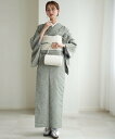 utatane utatane 日本製生地 ファブリック着物+帯 2点セット グリーン ウタタネ 着物・浴衣・和装小物 着物 グリーン【送料無料】