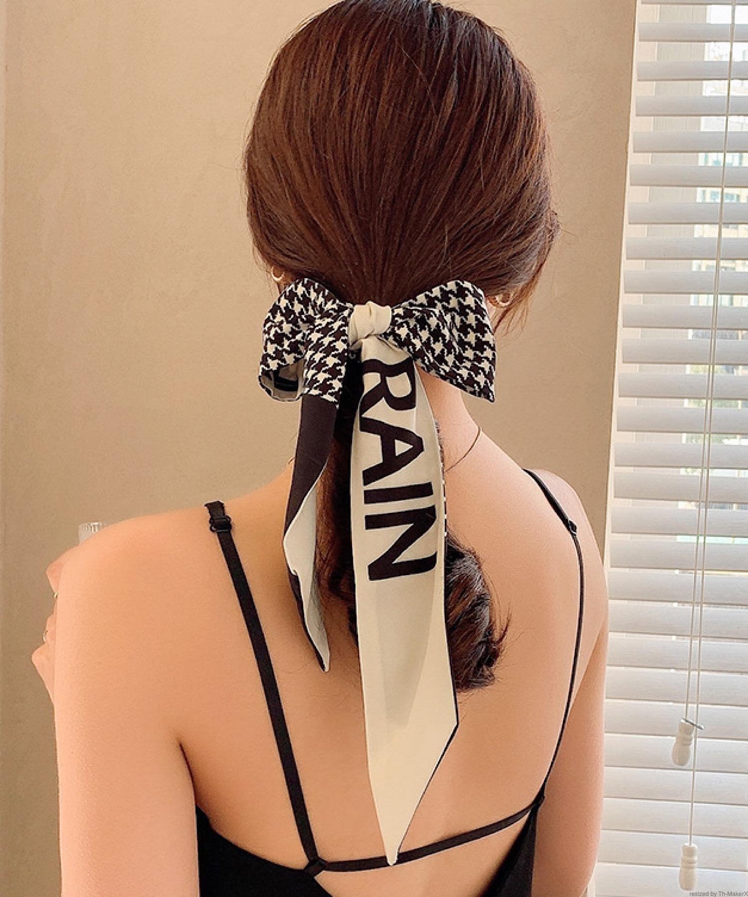 pur chouchou pur chouchou/(W)リボン スカーフ ミニョントレフル ルームヨンマルサンセレクティッド ファッション雑貨 スカーフ・バンダナ ベージュ ブルー グリーン ネイビー ホワイト ブラックのサムネイル