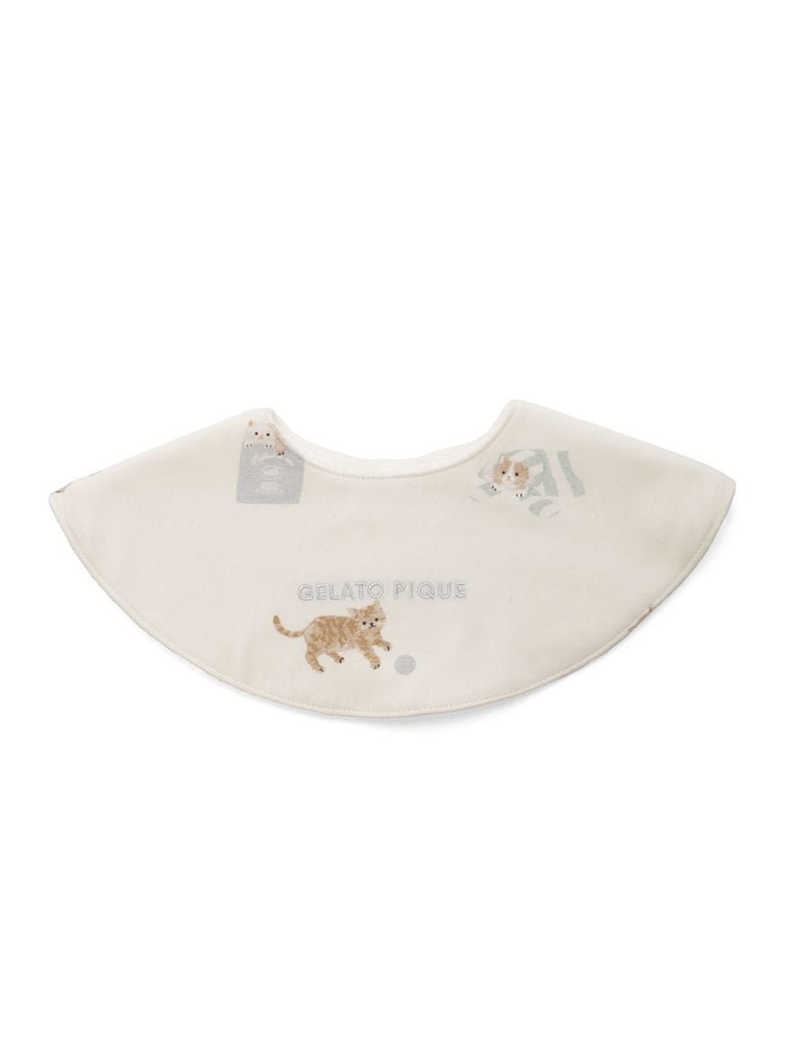 【SALE／30%OFF】gelato pique 【BABY】プレイフルキャット柄スタイ ジェラートピケ マタニティウェア・ベビー用品 スタイ・よだれかけ ホワイト ピンク