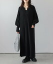 【SALE/50%OFF】La-gemme キーネックローゲージニットワンピース ラジュール ワンピース・ドレス ワンピース ブラック ホワイト グレー ブラウ...
