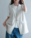 SAISON DE PAPILLON バックパプラムテーラードジレ セゾン・ド・パピヨン トップス ベスト・ジレ ブラック グレー ベージュ【送料無料】