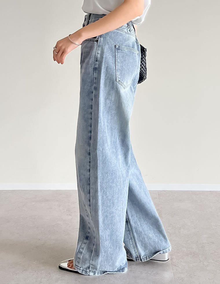 【SALE／40%OFF】Re:EDIT ハイウエストバックゴムカーブデニム リエディ パンツ ジーンズ・デニムパンツ ブルー stylife-15051990 Rakuten Fashion サンプル画像3