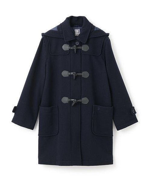 pom ponette junior ロング丈ダッフルコート ナルミヤオンライン ジャケット・アウター ダウンジャケット・ダウンベスト ネイビー【送料無料】