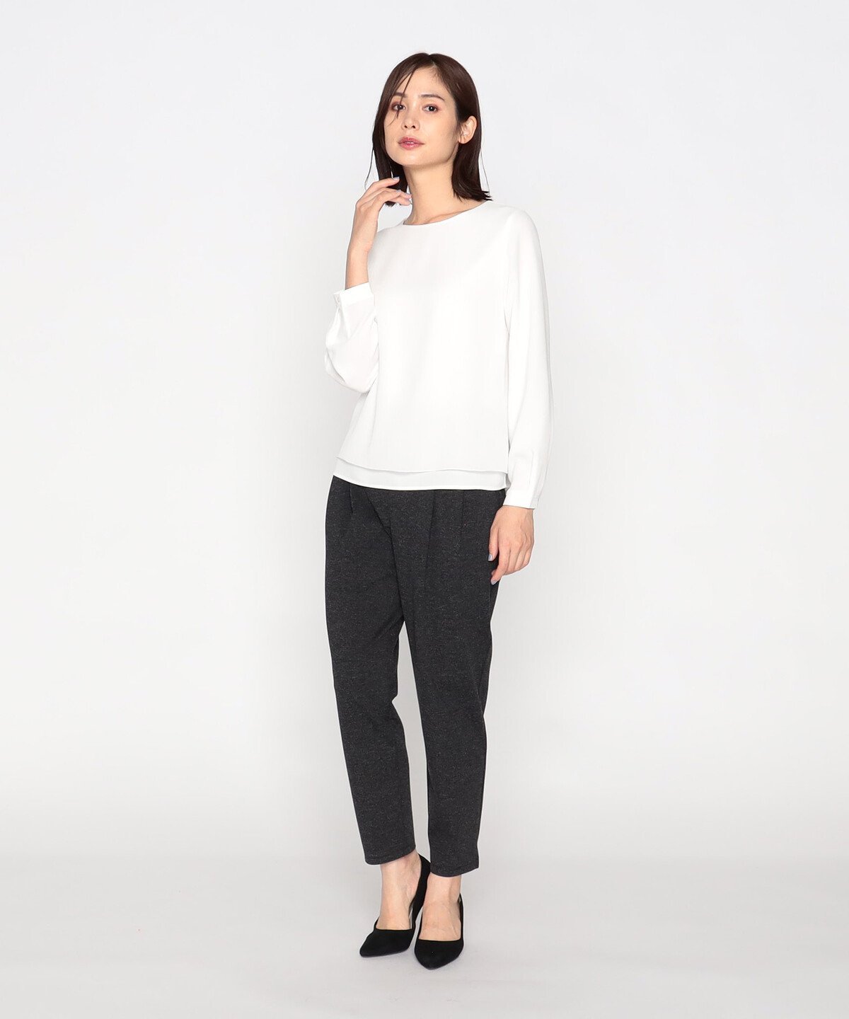 【SALE／50%OFF】COMME CA ISM レイヤード風 ブラウス コムサイズム トップス シャ...
