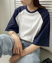 Discoat 【WEB限定】ラグランスリーブビッグTシャツ《ユニセックス》 ディスコート トップス カットソー・Tシャツ ブラック ネイビー