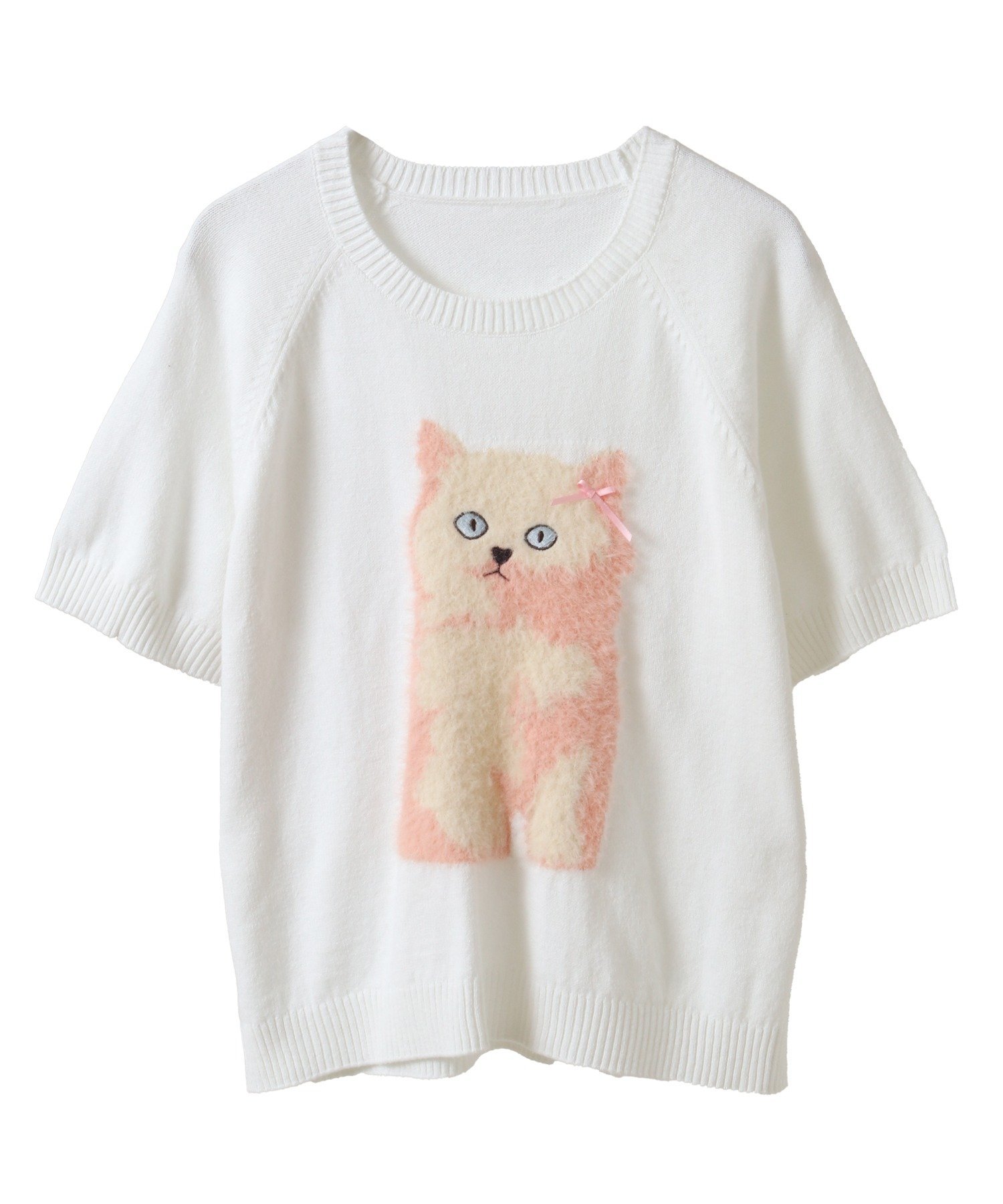 【SALE／30%OFF】Candy Stripper TINY CAT KNIT TOPS キャンディストリッパー トップス ニット ブラック ホワイト【送料無料】のサムネイル