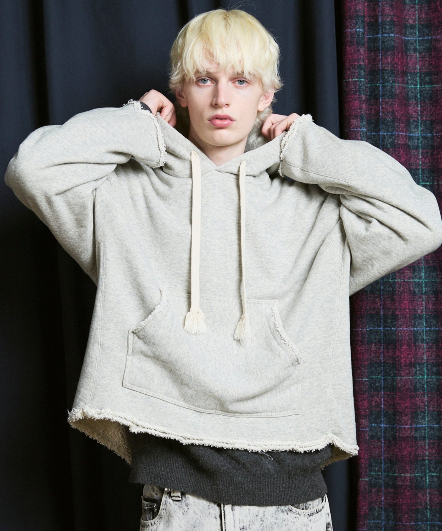 MAISON SPECIAL Loop-knit Sweat Pullover Hoodie メゾンスペシャル トップス パーカー・フーディー グレー ブラック【送料無料】のサムネイル
