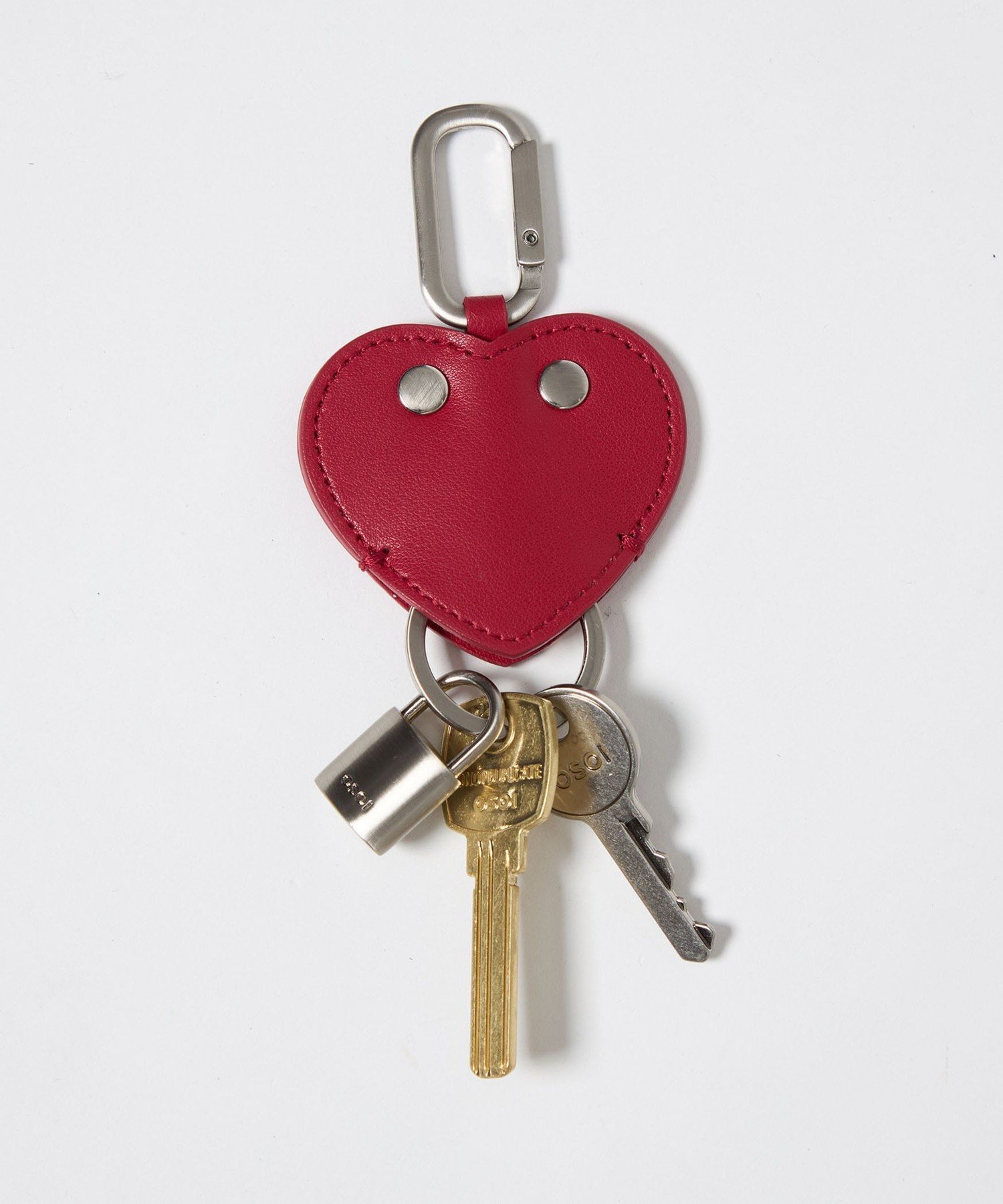 OSOI <OSOI>ハートフラット キーリング ユナイテッドアローズ ファッション雑貨 チャーム・キーチェーン レッド ブラック【送料無料】