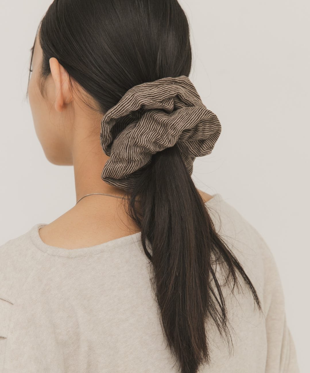 【SALE／30%OFF】KBF ボーダーシュシュ ケービーエフ ヘアアクセサリー ヘアゴム ブラウン