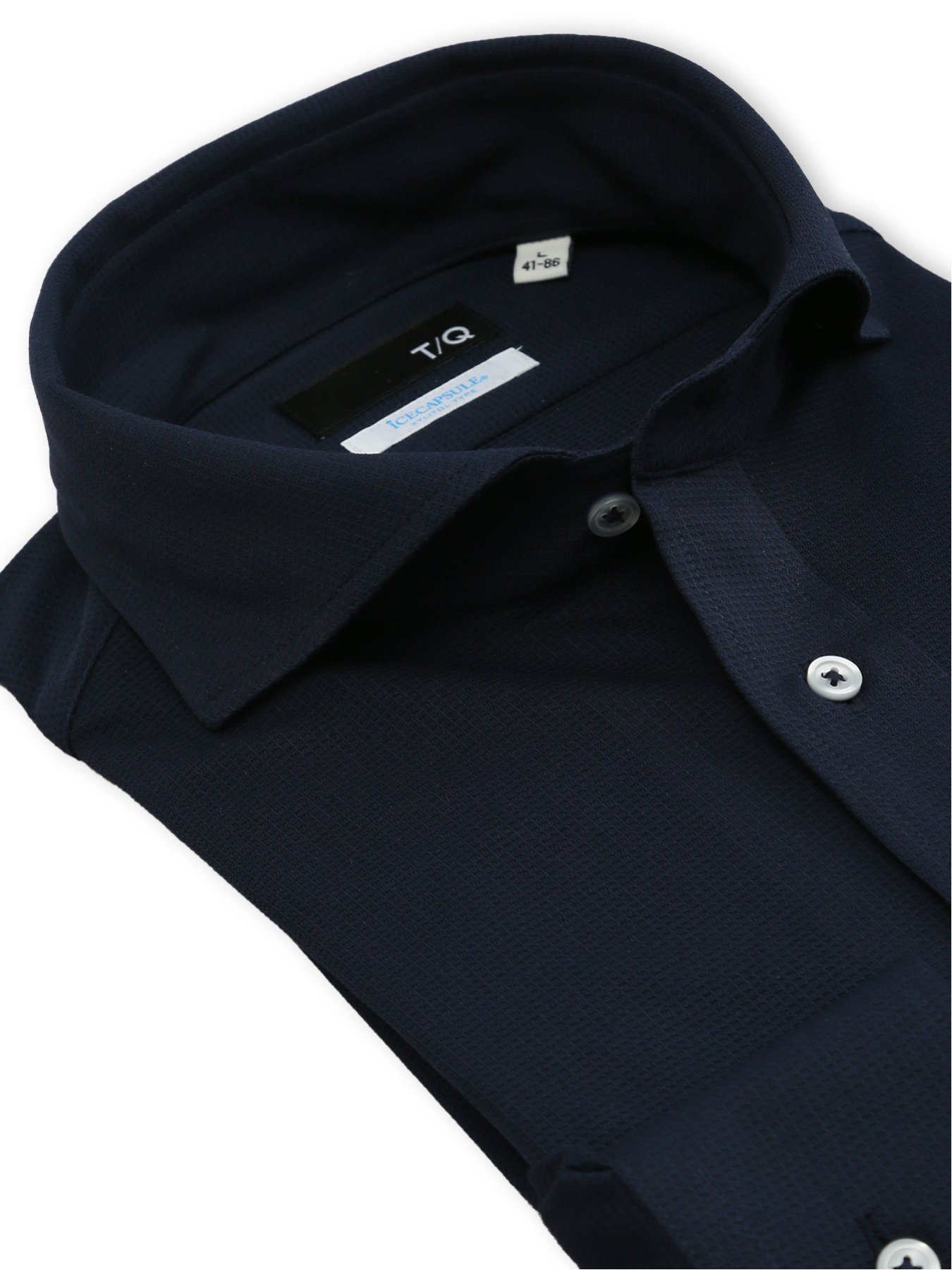 【SALE／20%OFF】TAKA-Q アイスカプセル NEWスタンダードフィット スナップダウン長袖ニットシャツ タカキュー スーツ・フォーマル Yシャツ・カッターシャツ ネイビー【送料無料】