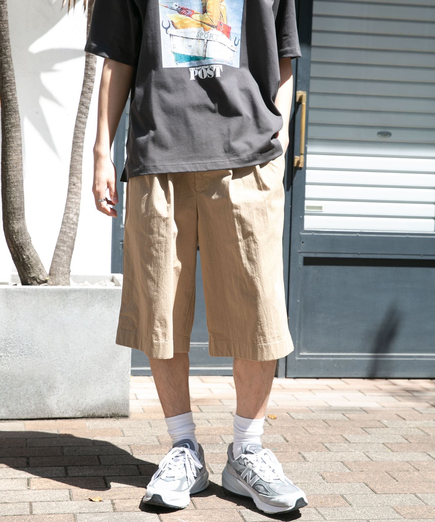【SALE／30%OFF】URBAN RESEARCH DOORS FORK&SPOON クリンクルワイドショーツ アーバンリサーチドアーズ パンツ その他のパンツ ベージュ ブラック【送料無料】