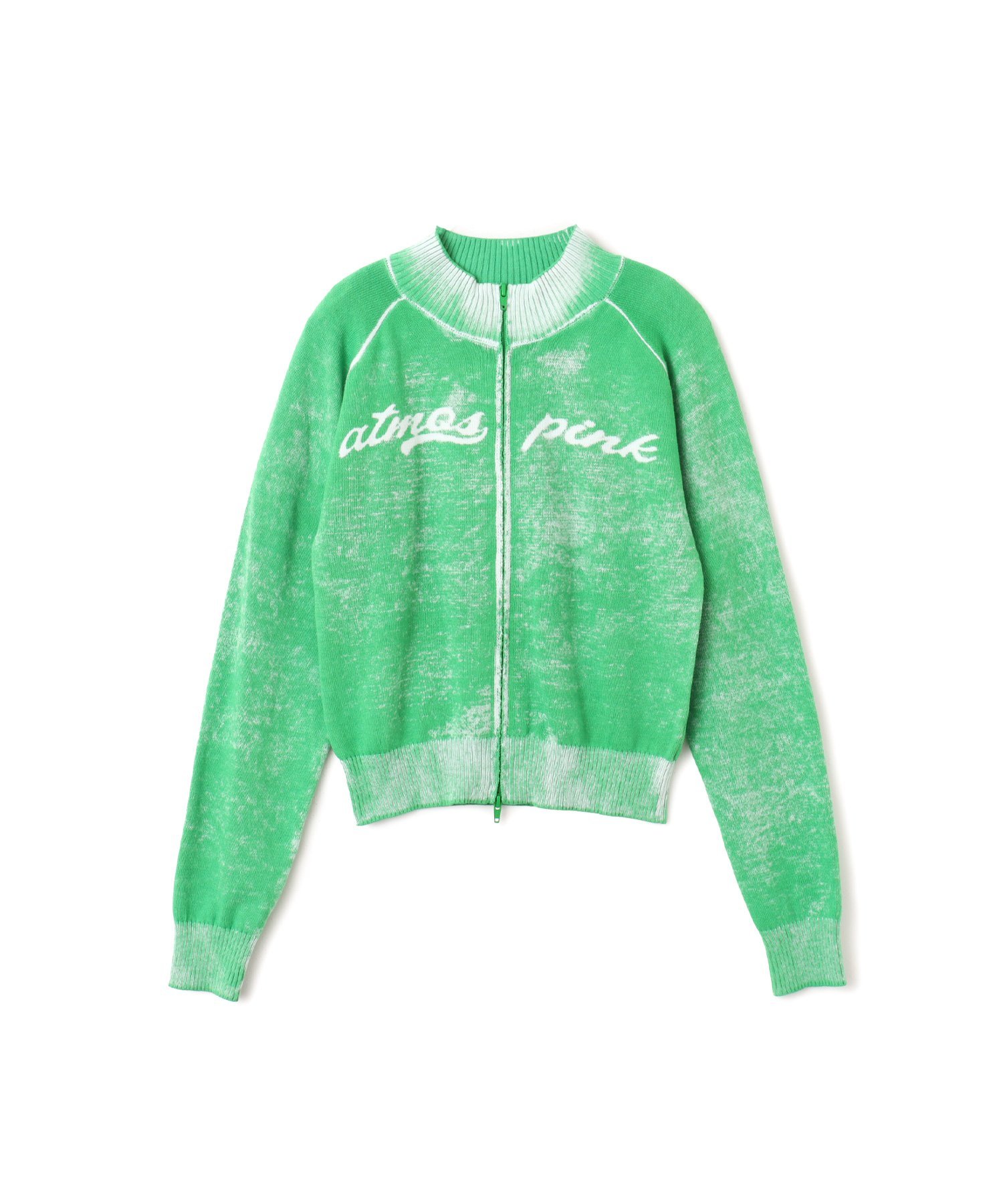 atmos pink atmos pink Faded Coler Zip-up Cardigan GREEN アトモス トップス ニット グリーン【送料無料】