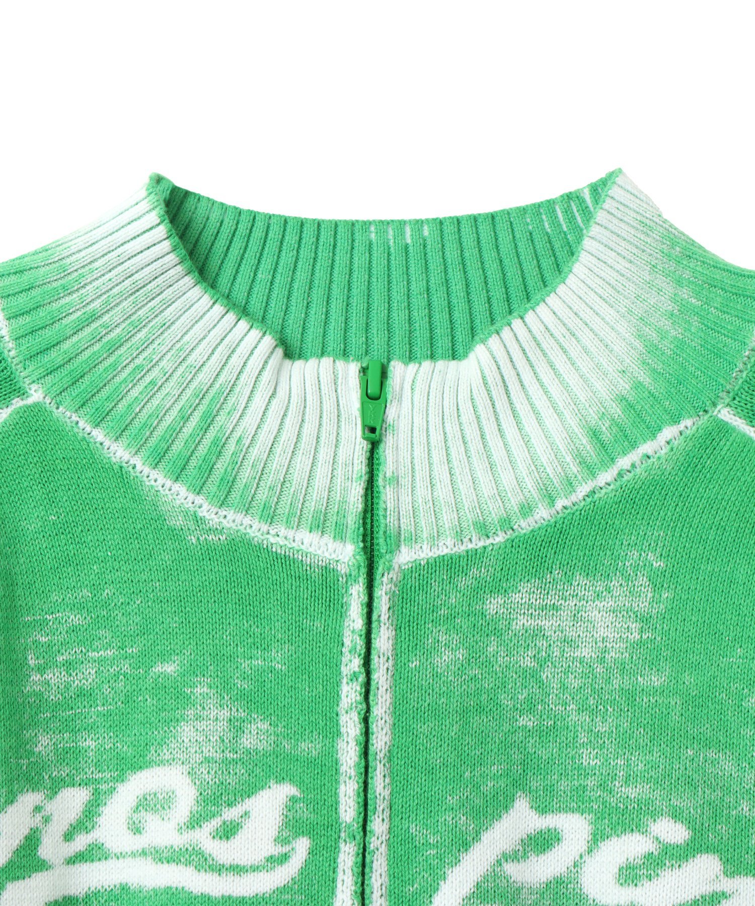 atmos pink atmos pink Faded Coler Zip-up Cardigan GREEN アトモス トップス ニット グリーン