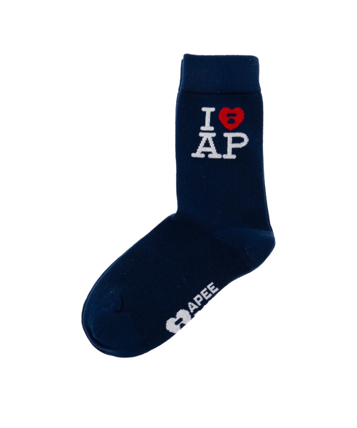 A BATHING APE APEE LOGO SOCKS #5 ア ベイシング エイプ 靴下・レッグウェア 靴下 ネイビー ホワイト ピンク