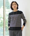 【SALE/50%OFF】J.PRESS 【洗える】VIS/PE MILANO ボーダー ニット ジェイプレス トップス ニット ブルー ベージュ ブラック レッド【送料無料】