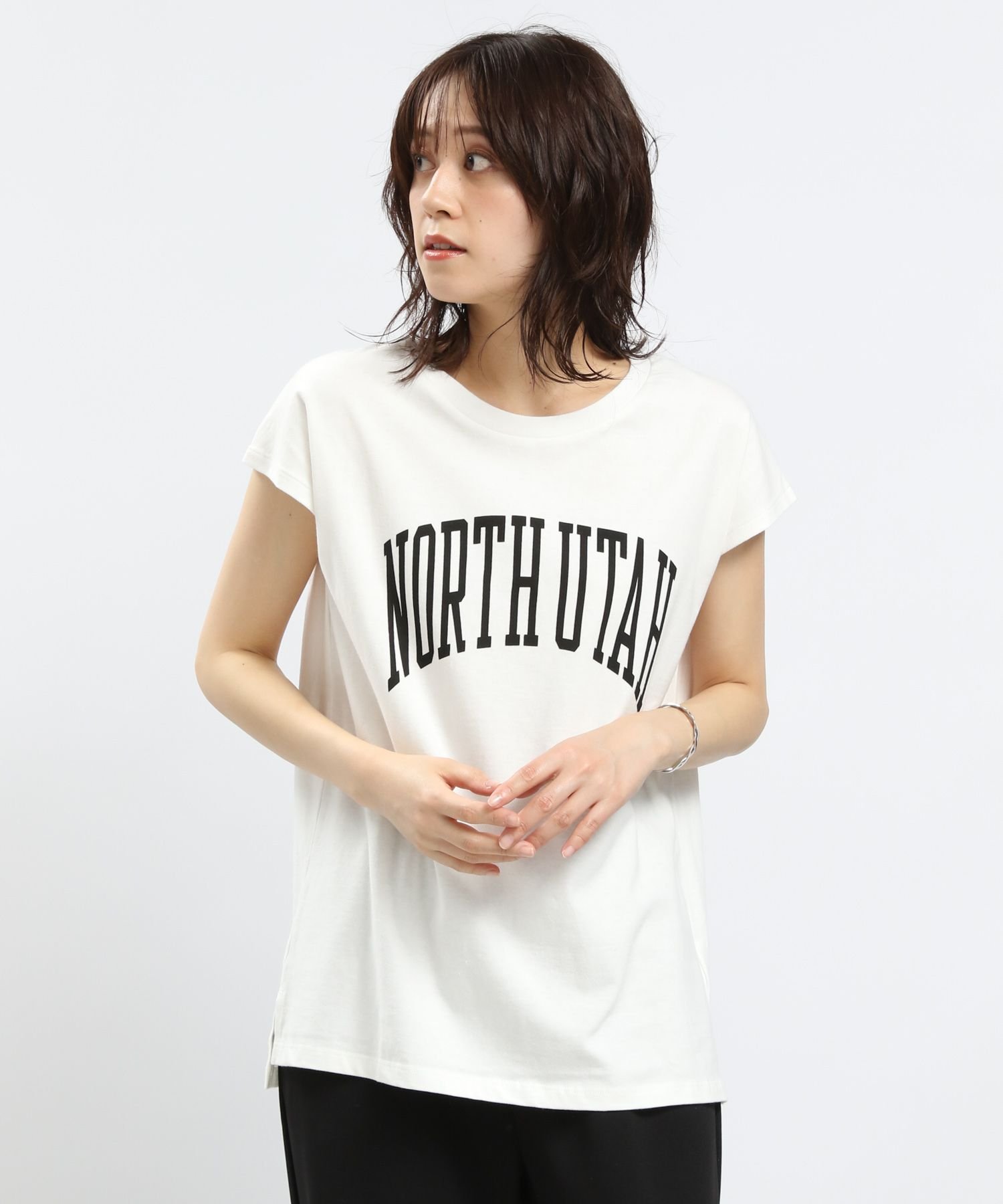 【SALE／50%OFF】GLOBAL WORK Smile Seed Store コットンシンプルプリントTシャツ/フレンチスリーブ/175874 グローバルワーク スマイルシードストア トップス カットソー・Tシャツ