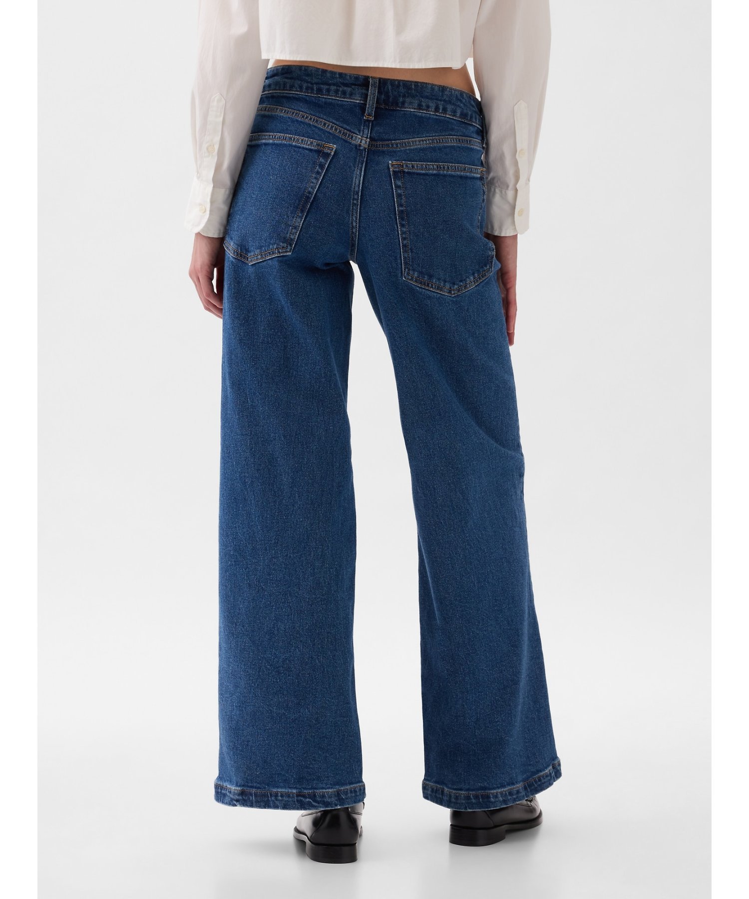 GAP (W)ローライズ ストライド ワイドデニム ギャップ パンツ ジーンズ・デニムパンツ ブルー【送料無料】