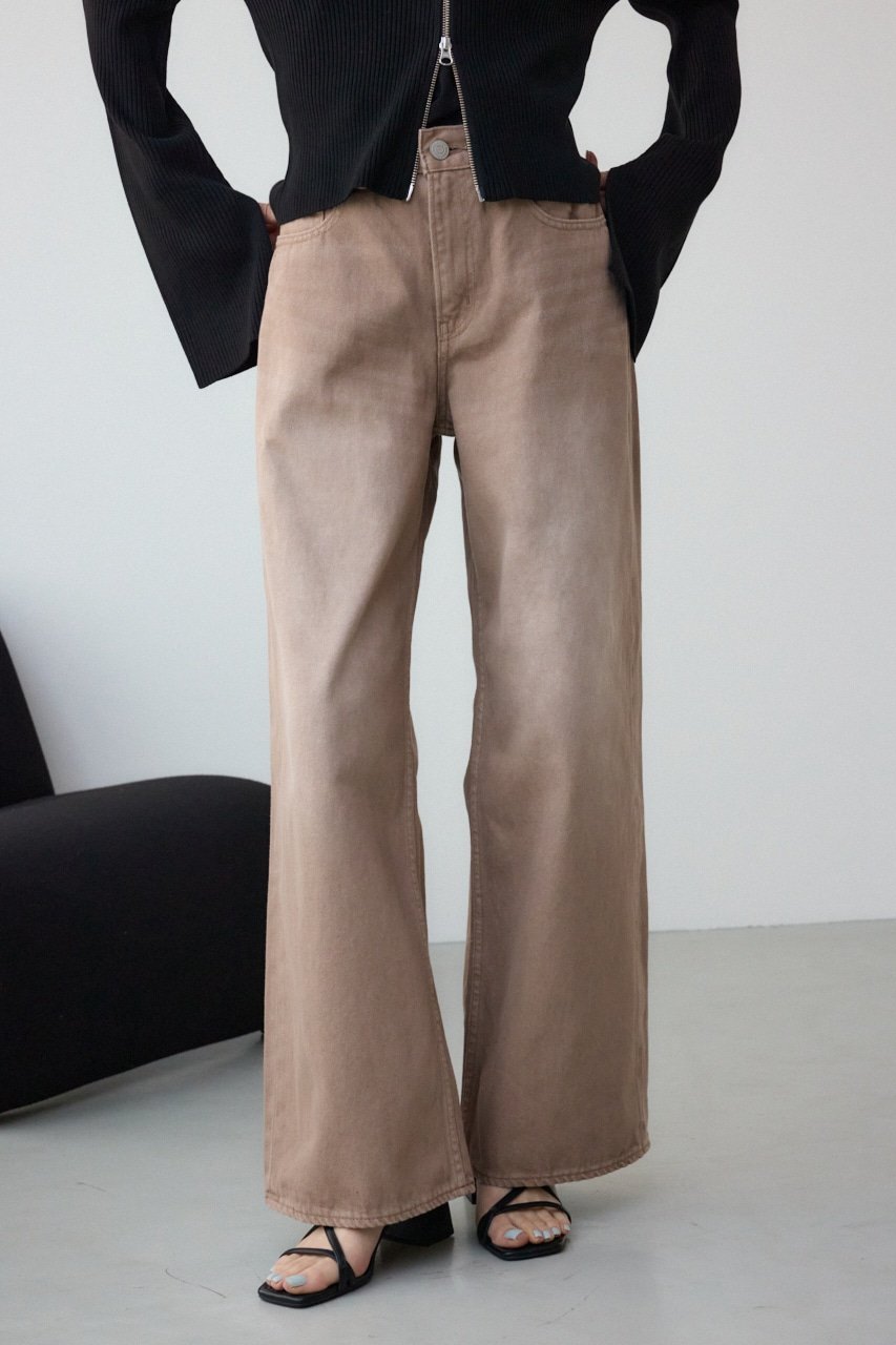 【SALE／50%OFF】AZUL BY MOUSSY AZUL DENIM カラーワイドデニム アズールバイマウジー パンツ ジーンズ・デニムパンツ ピンク ブラウン【送料無料】のサムネイル