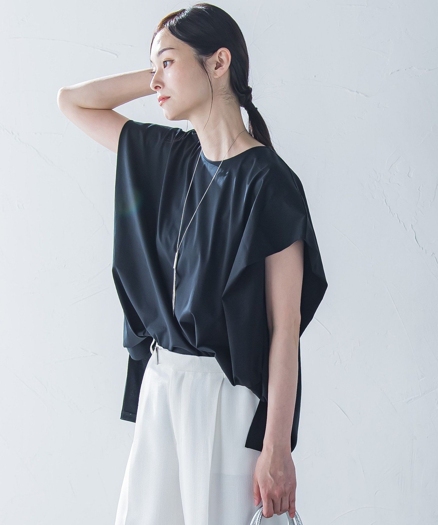 LAUTREAMONT 【WEB限定】タックデザインカットソー ≪接触冷感/洗濯機OK≫ ロートレア