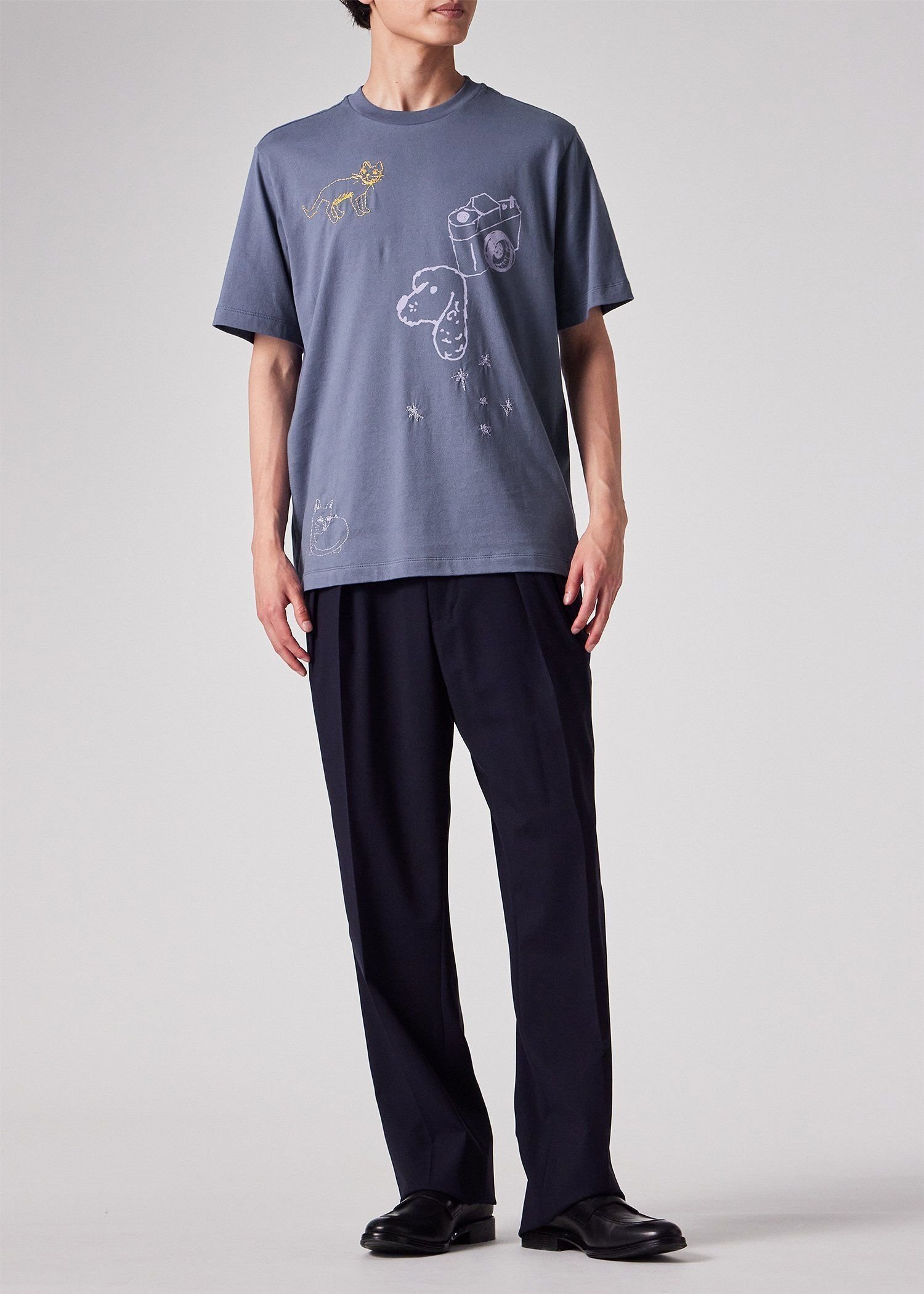 Paul Smith "Embroidery Doodle" Tシャツ ポール・スミス トップス カットソー・Tシャツ ベージュ ブルー【送料無料】