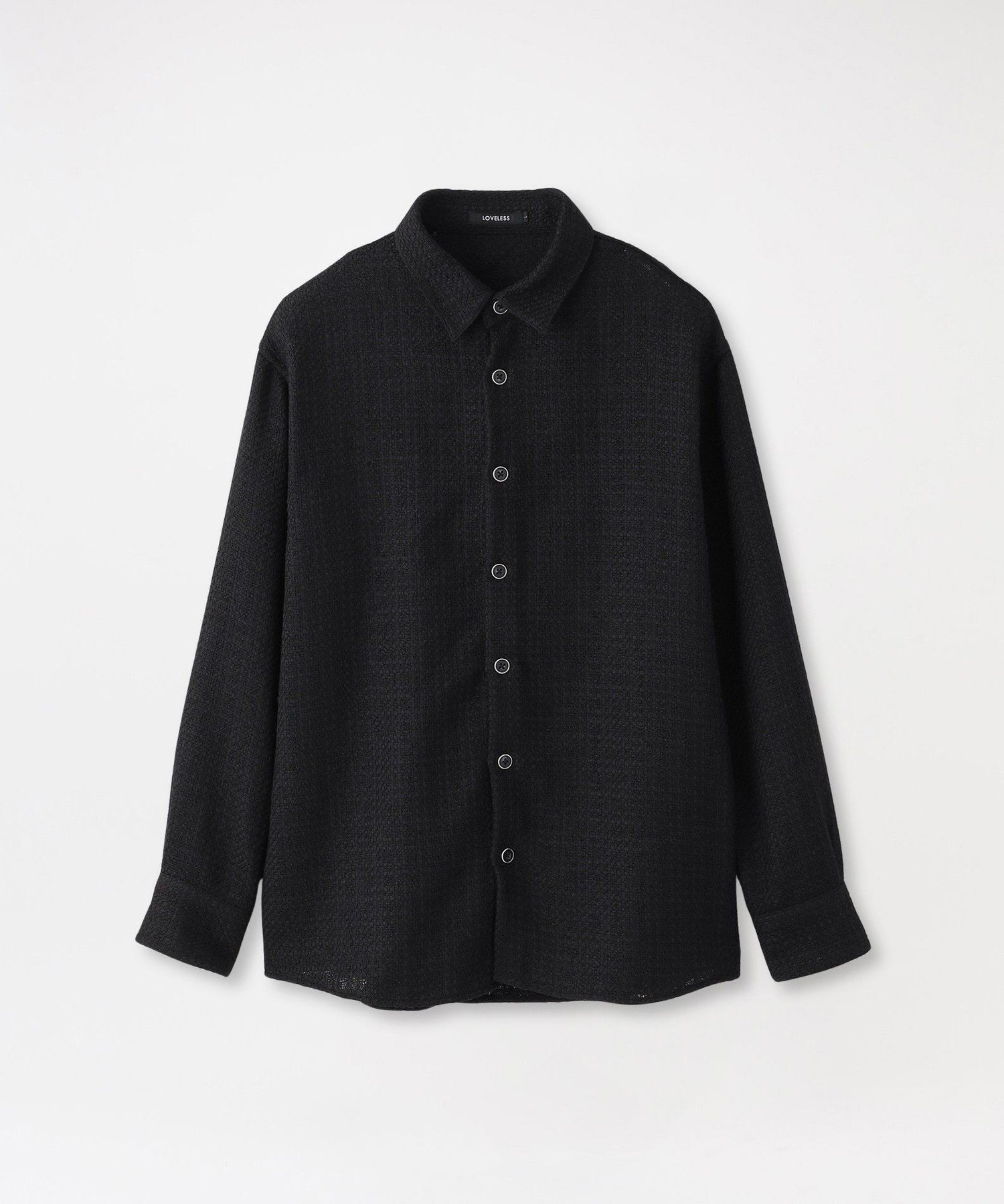LOVELESS ファニーツイードオーバーシャツ ラブレス トップス シャツ・ブラウス ホワイト ブラック グレー