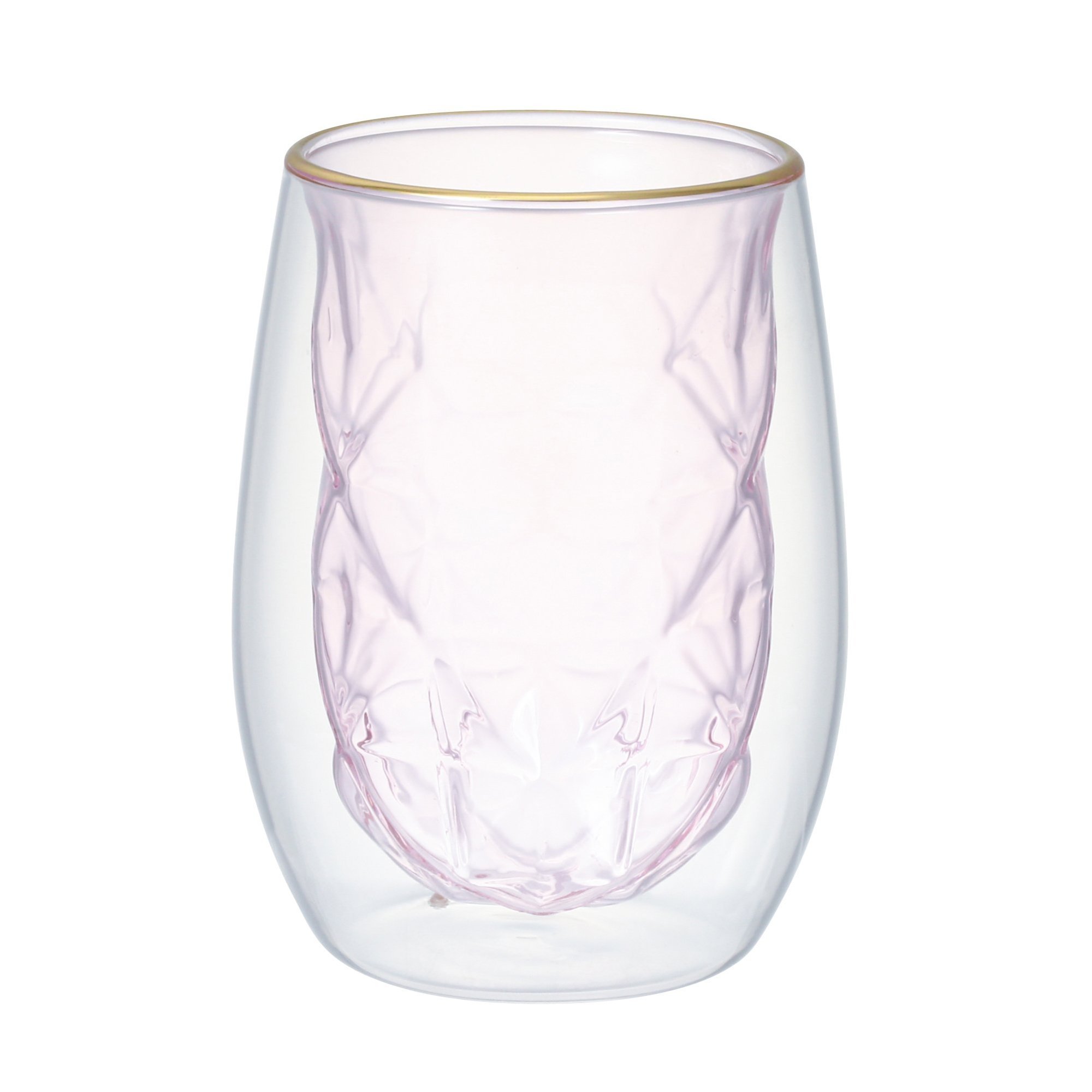 Francfranc ダイヤ ダブルウォールグラス フランフラン 食器 調理器具 キッチン用品 グラス マグカップ タンブラー ピンク