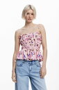 【SALE/40%OFF】Desigual BLUSFLORETLACROIX ブラウスストラップ デシグアル トップス キャミソール ピンク【送料無料】