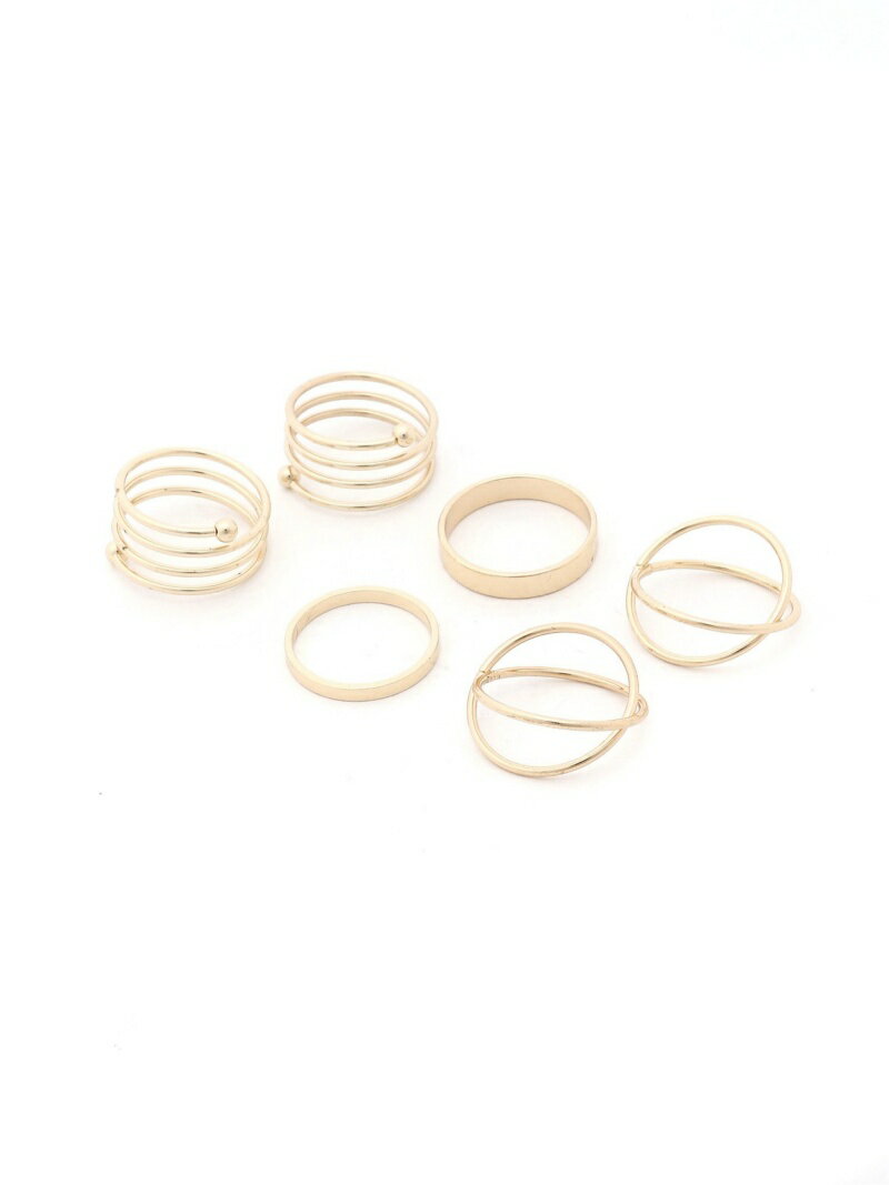 Fun&Daily F&D:6セットラインリング ファンアンドデイリー アクセサリー・腕時計 リング・指輪 シルバー ゴールド