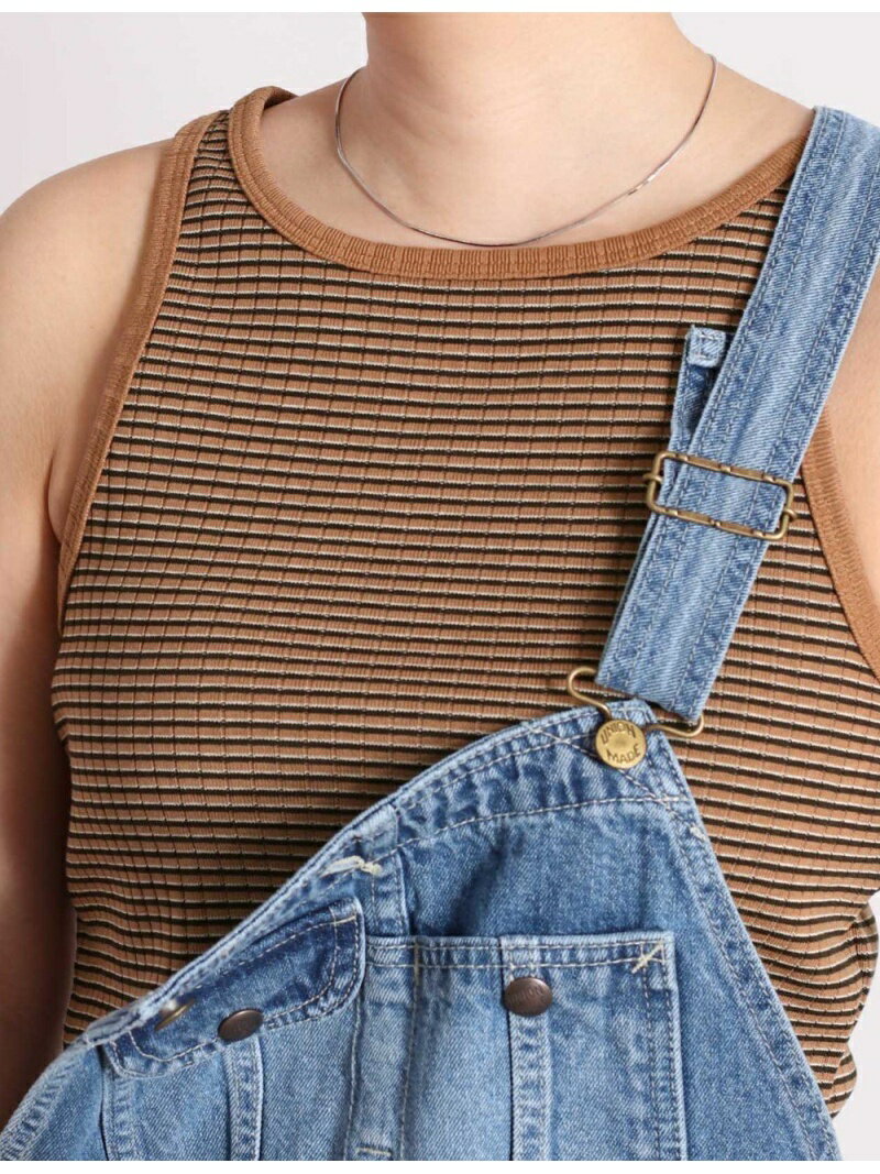 【SALE／50%OFF】HUNCH (W)ボーダーアメスリタンク セポ トップス ノースリーブ・タンクトップ ブラウン グリーン ブルーのサムネイル