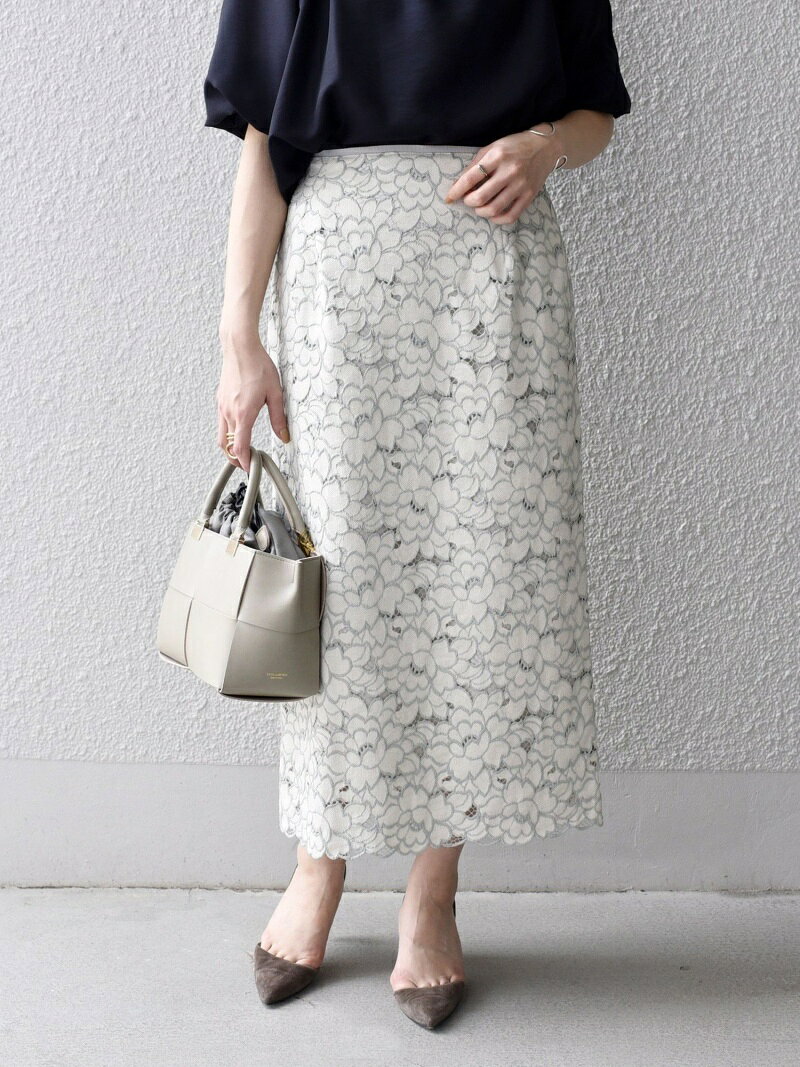 【SALE／50%OFF】SHIPS WOMEN レースタイトスカート シップス スカート その他のスカート ネイビー グレー【送料無料】