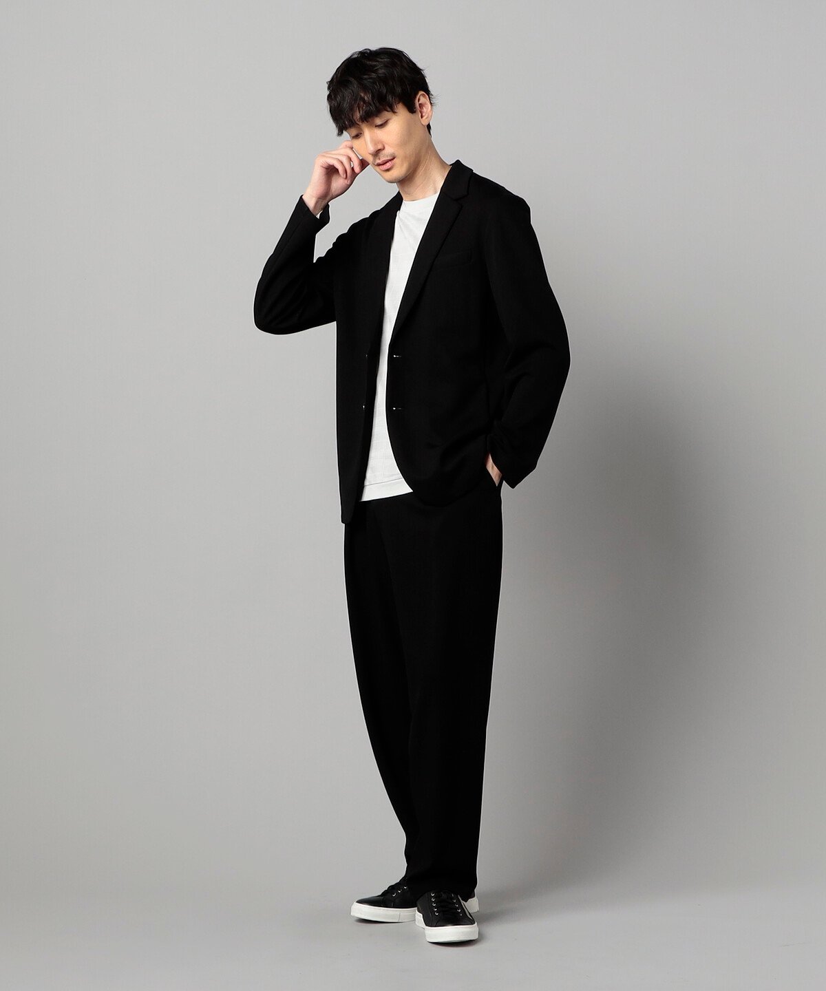 【SALE／46%OFF】COMME CA MEN 【セットアップ対応】エアリークッションナイロンジャージー ジャケット コムサメン ジャケット・アウター テーラードジャケット・ブレザー グレー ブラック【送料無料】
