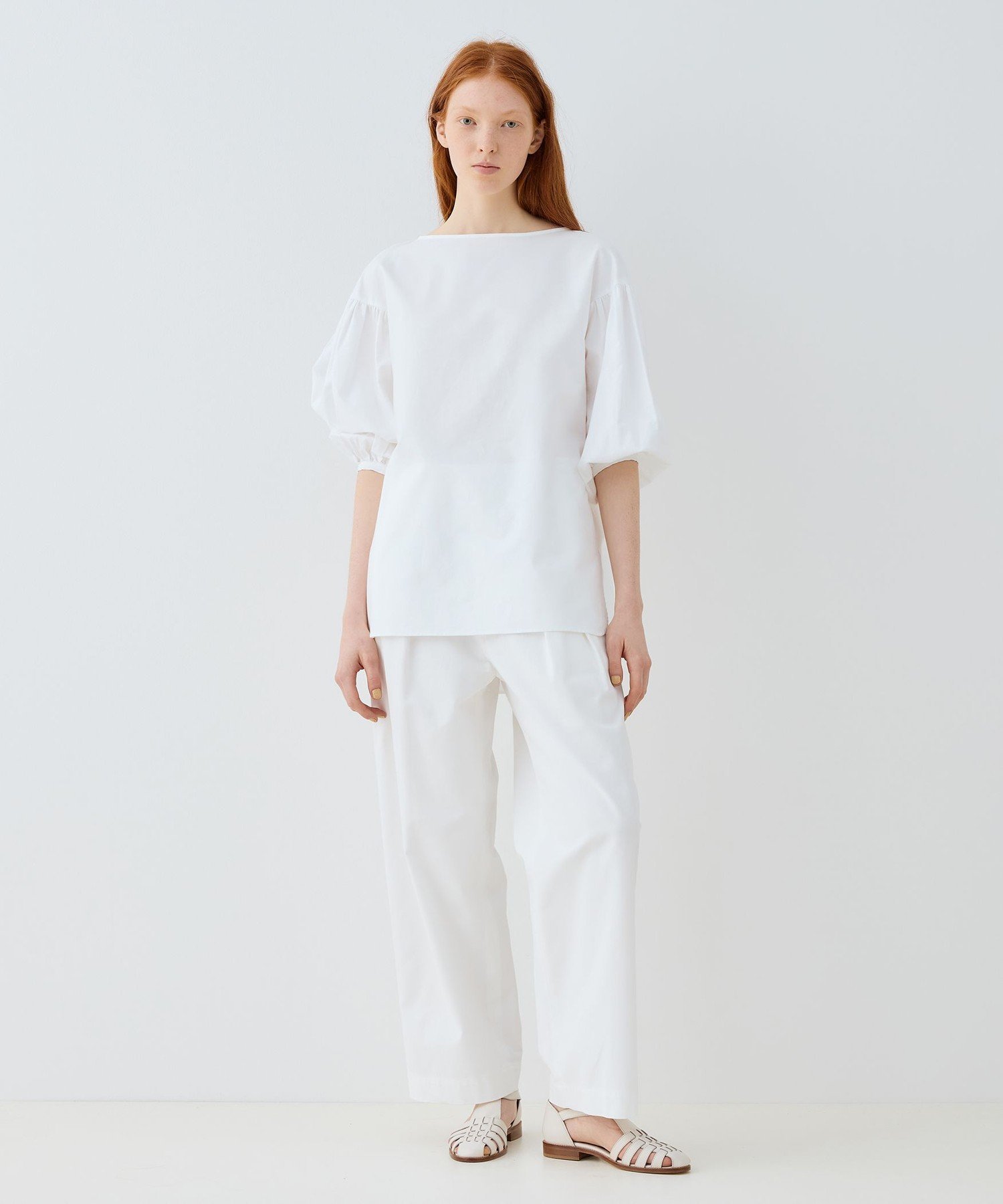 【SALE／30%OFF】GALERIE VIE プレミアムオックス スリーブタックブラウス トゥモローランド トップス シャツ・ブラウス ホワイト ネイビー【送料無料】