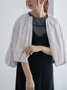 【SALE/48%OFF】Te chichi タックギャザーバルーンスリーブブルゾン テチチ ジャケット・アウター ブルゾン・ジャンパー グレー ブラック【送料...
