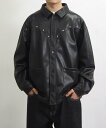 【SALE/60%OFF】PAL GROUP OUTLET 【WHO'S WHO gallery】スタッズフェイクレザーカバーオール パル グループ アウトレット ジャケット・アウター ブルゾン・ジャンパー ブラック グレー【送料無料】