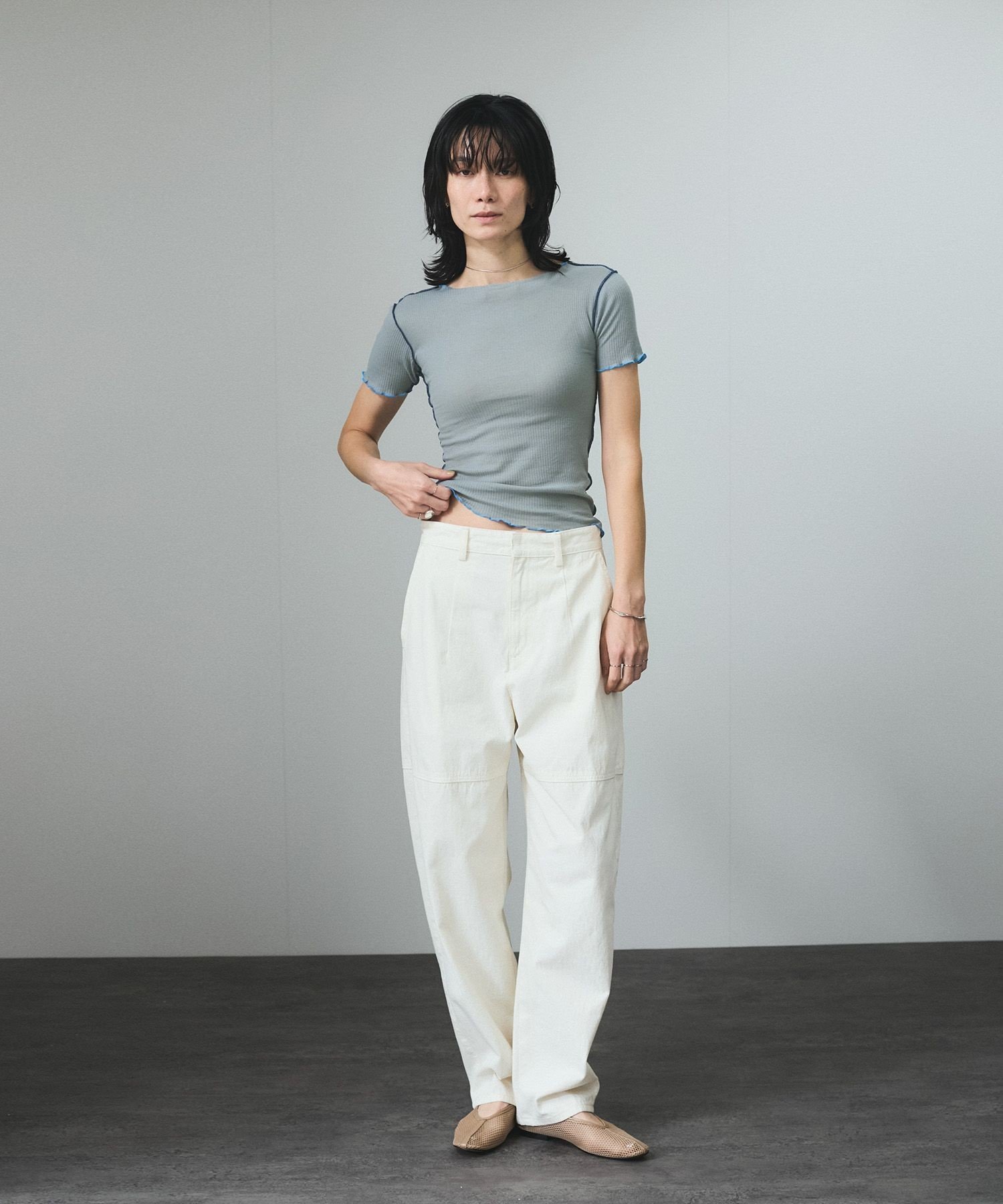 【SALE／40%OFF】SALON adam et rope' 【Baserange(ベースレンジ)】VEIN TEE サロン アダム エ ロペ トップス カットソー・Tシャツ【送料無料】
