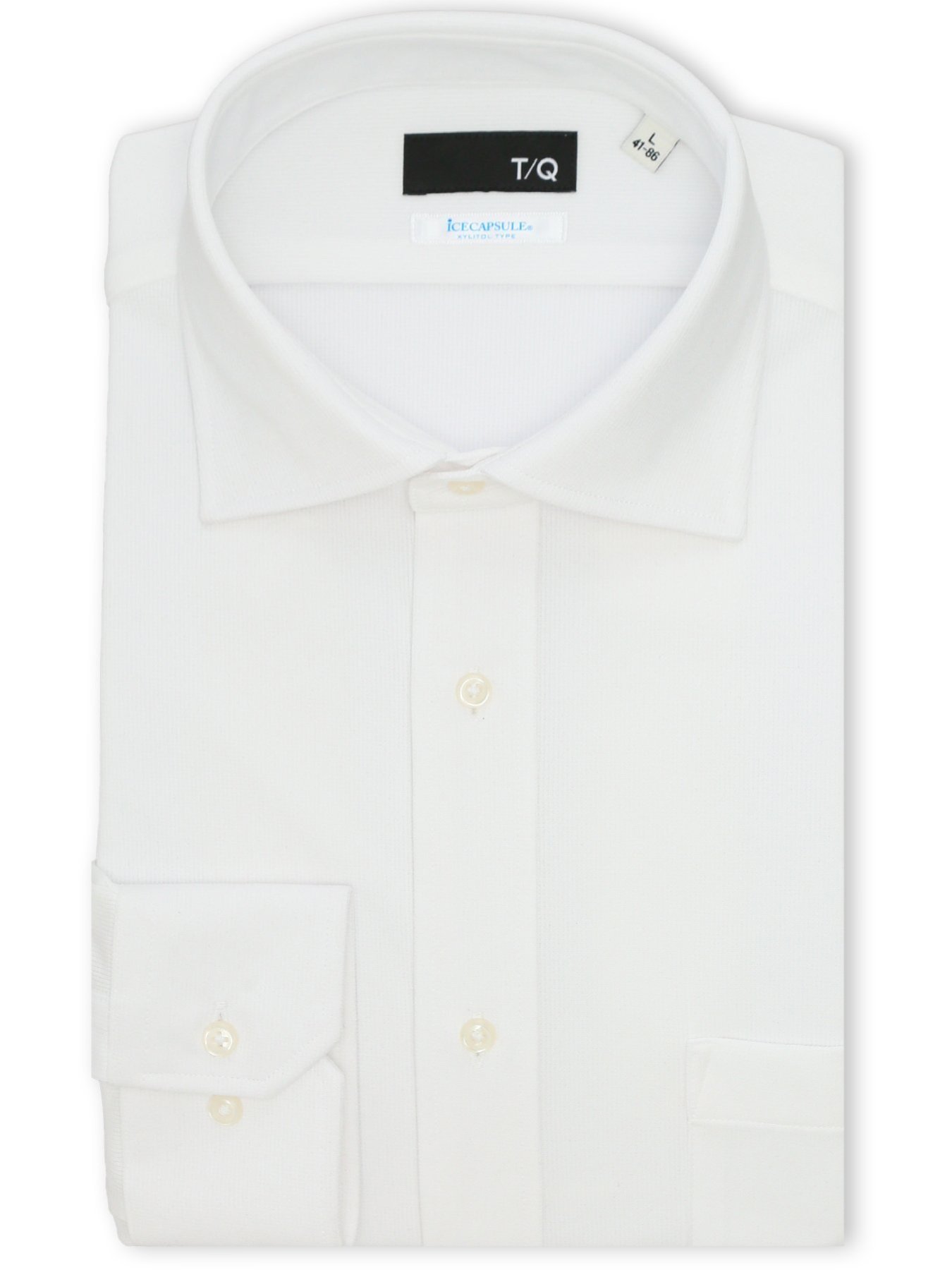 【SALE／30%OFF】TAKA-Q アイスカプセル NEWスタンダードフィット ワイドカラー長袖ニットシャツ タカキュー スーツ・フォーマル Yシャツ・カッターシャツ ホワイト【送料無料】