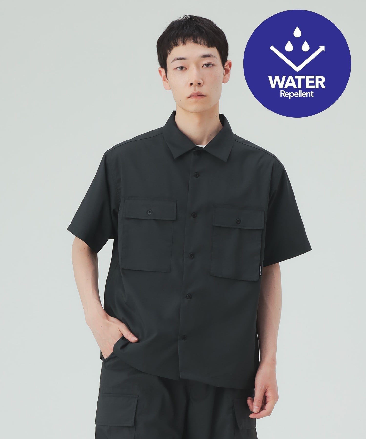 【SALE／40%OFF】BEAMS HEART MEN 【7/31値下げ】ストレッチツイル ダブルポケット ミリタリーシャツ(UVカット・接触冷感・撥水) ビームス ハート トップス シャツ・ブラウス グリーン ブラック【送料無料】