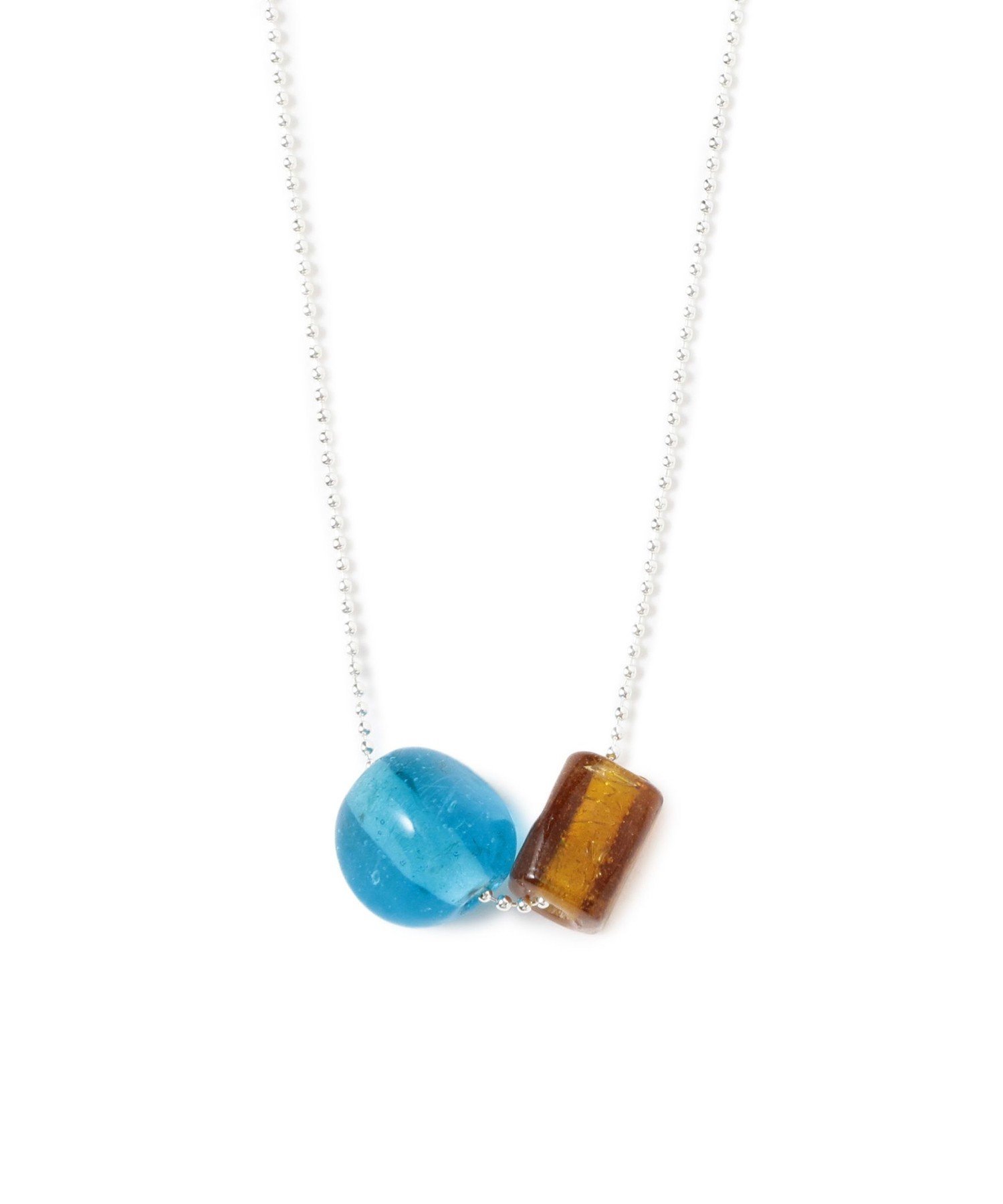 【SALE／30%OFF】Ray BEAMS ダブル ガラスモチーフ ネックレス ビームス ウイメン アクセサリー・腕時計 ネックレス グリーン ブルー【送料無料】