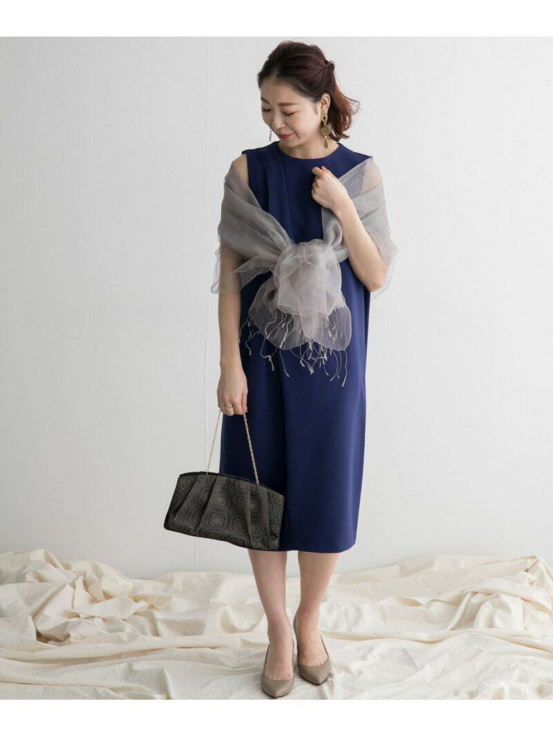 【SALE／50%OFF】ROSSO ウエストドレープドレス アーバンリサーチロッソ ワンピース・ドレス ワンピース ブルー ブラック【送料無料】のサムネイル