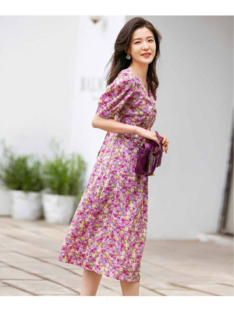 良品】DOLCE & GABBANA ペイズリー柄ロングワンピース ピンク40