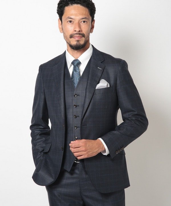 【SALE／30%OFF】MEN'S BIGI ブライト杢グレンチェックスーツセットアップ＜スリーピース対応＞ メンズ ビギ スーツ・フォーマル セットアップスーツ ブラウン グレー ネイビー【送料無料】
