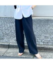 【SALE/20%OFF】Rouge vif la cle ウエストゴム ワイドバレルパンツ ルージュ・ヴィフ ラクレ パンツ その他のパンツ グレー ブラック【送料無料】