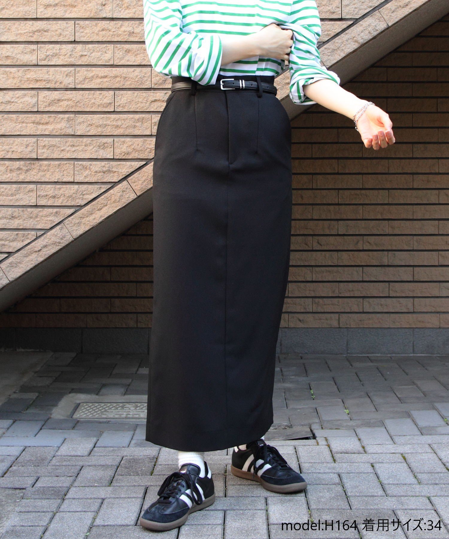 THE SHINZONE CHRYSLER SKIRT ステップス スカート ロング・マキシスカート ブラック グレー【送料無料】