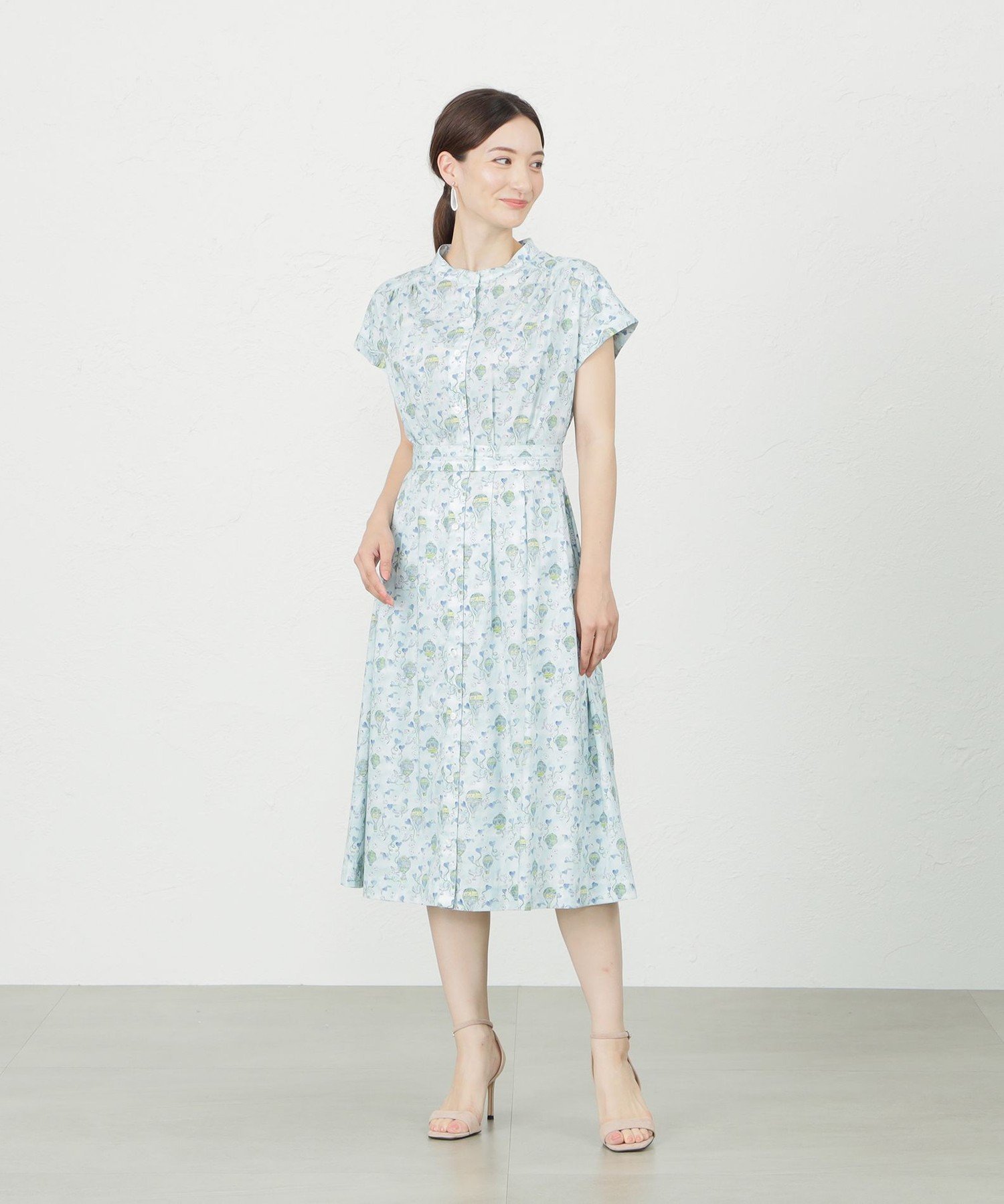 【SALE／40%OFF】AMACA 【LIBERTY】タナローンシャツワンピ アマカ ワンピース・ドレス ワンピース ブルー【送料無料】