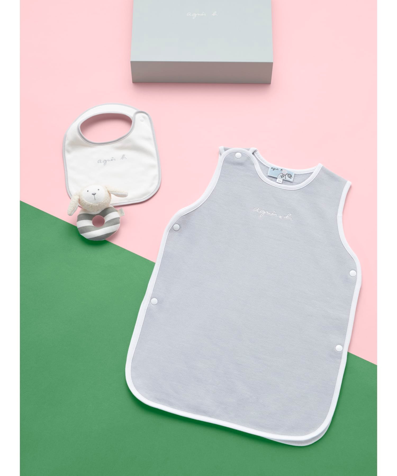 agnes b. ENFANT WEB限定 AC60 L GIFT BOX SET ベビーギフトボックス 3点セット アニエスベー マタニティウェア・ベビー用品 ベビーギフト グレー【送料無料】