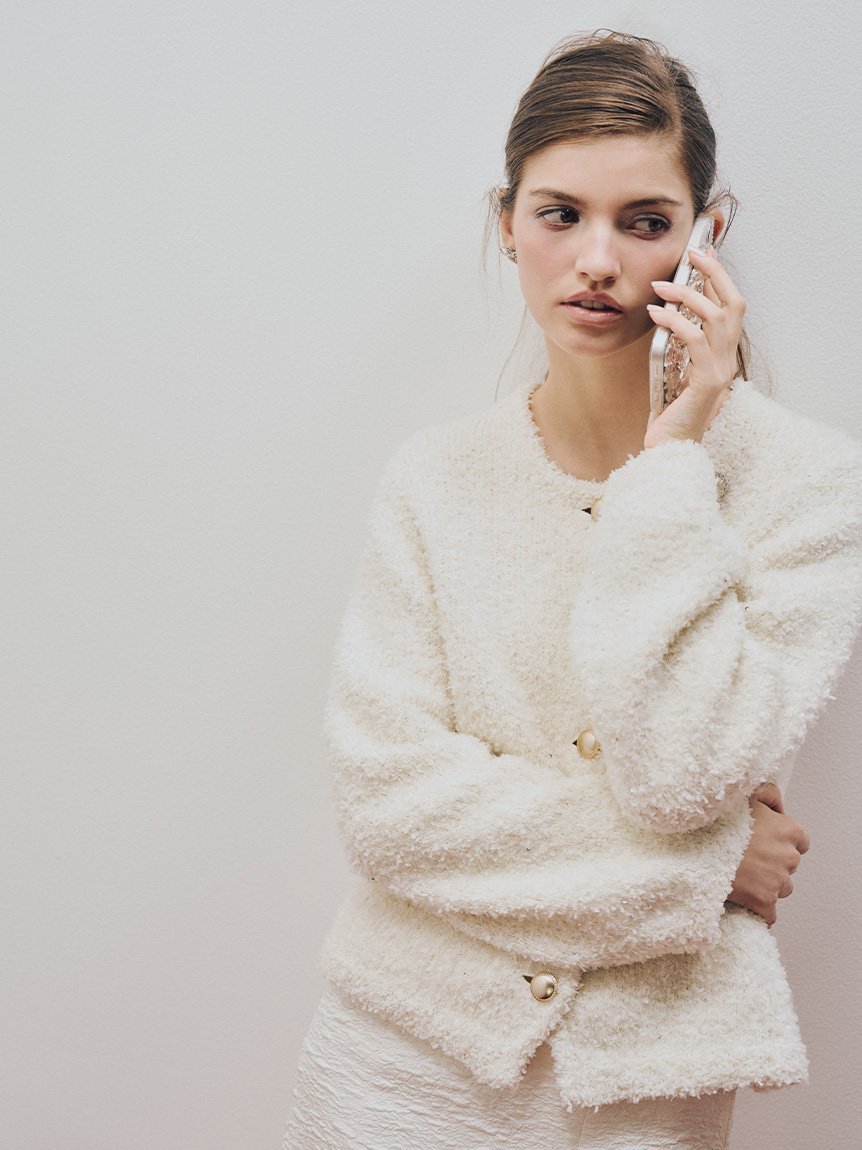 CELFORD ツィードニットジャケット セルフォード ジャケット・アウター テーラードジャケット・ブレザー ホワイト ブラック ブラウン【送料無料】のサムネイル