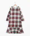 【SALE/20%OFF】KID BLUE (W)24ストレッチシャギータータンチェック 長袖ワンピース キッドブルー インナー・ルームウェア その他のインナー...