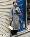 【SALE/60%OFF】FREAK'S STORE ウーリー ハイネックロングコート 24AW フリークスストア ジャケット・アウター ステンカラーコート ブ...
