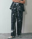 ANOTHER S 【セットアップ対応】花柄プリント柄アブストラクト柄パンツ スマイルオーキッド パンツ その他のパンツ ネイビー ブラック ベージュ【送料無料...